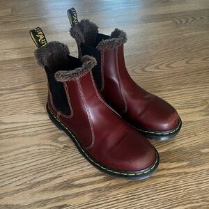Dr. Martens 2976 Lenore Cherry Red Leather Boots